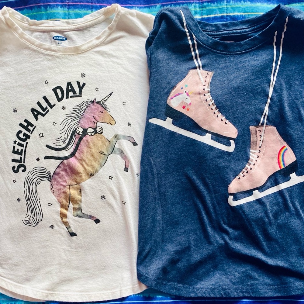 Girls Winter ❄️ Holiday Long Sleeve Tees (M) 8